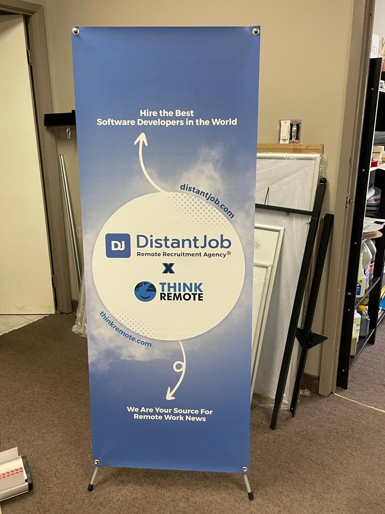 X Banner Stand for Remote Recruitment Agency